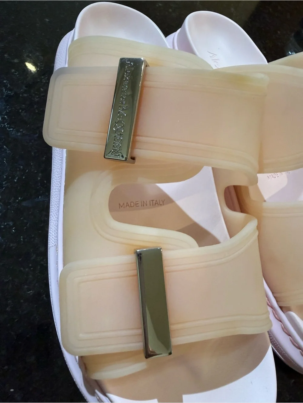 Alexander McQueen Peach to Pink Ombre Jelly Slide Sandals